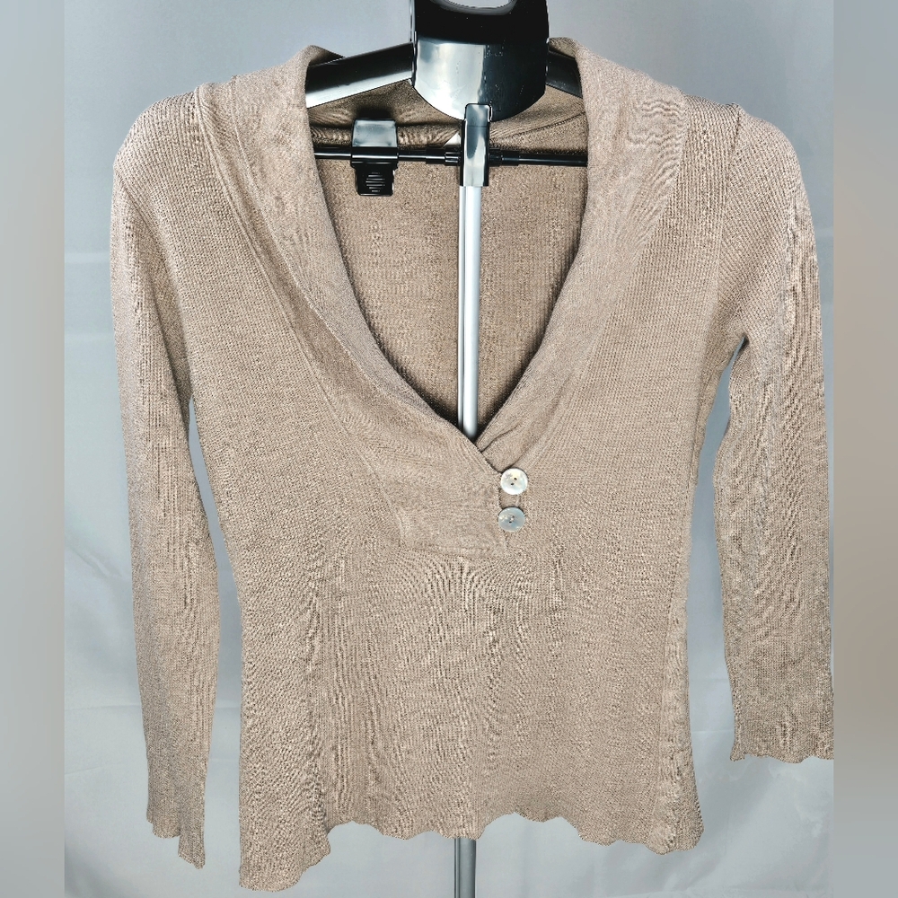 Vintage Y2K Old Navy Shawl Collar‎ Waffle Knit Preppy Soft Grunge Sweater, Small